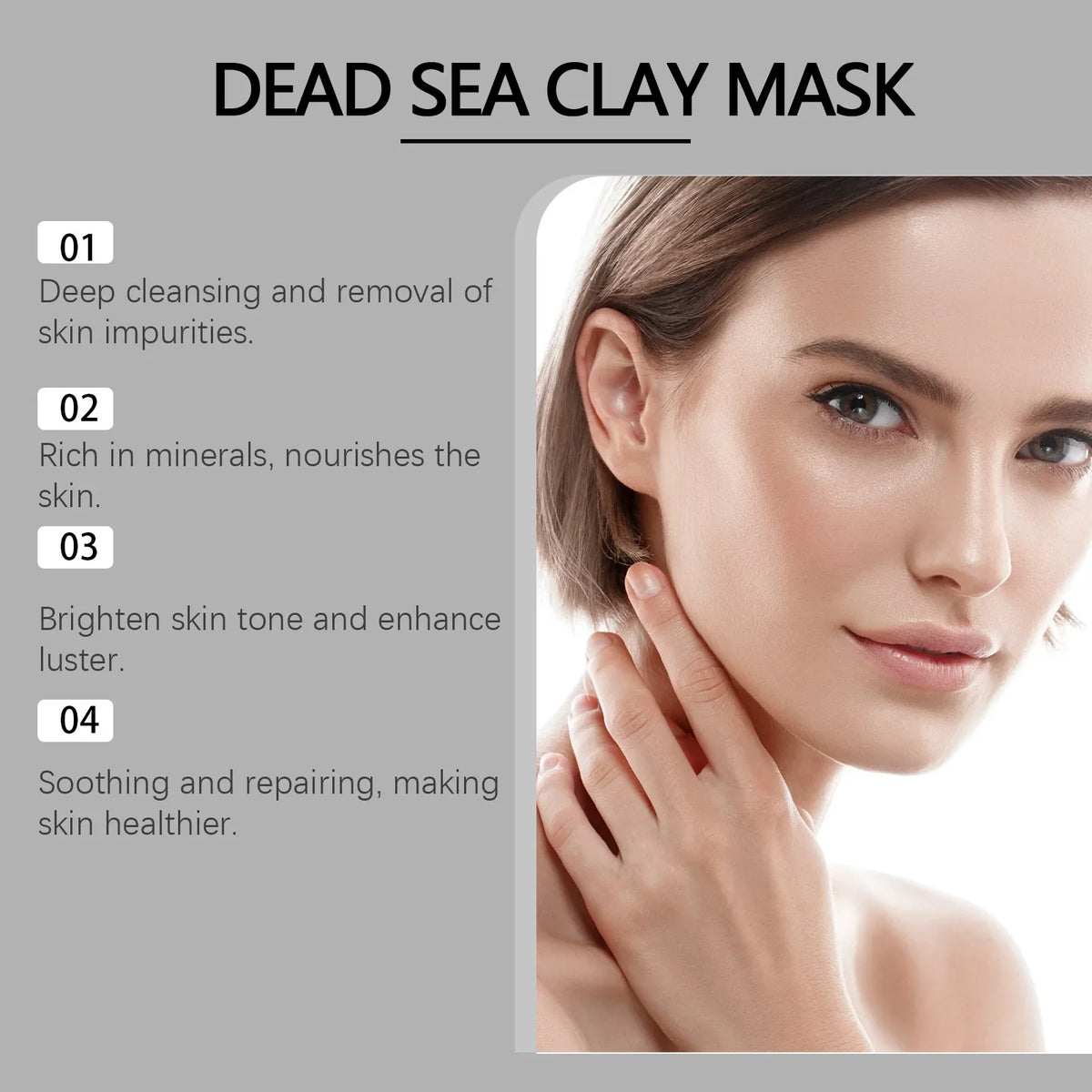 Deep Cleansing Face Mask Dead Sea Mud Brightening Facial Hydrating Oil Control Soothing Skin Repair Acne Blackhead Remover Mask