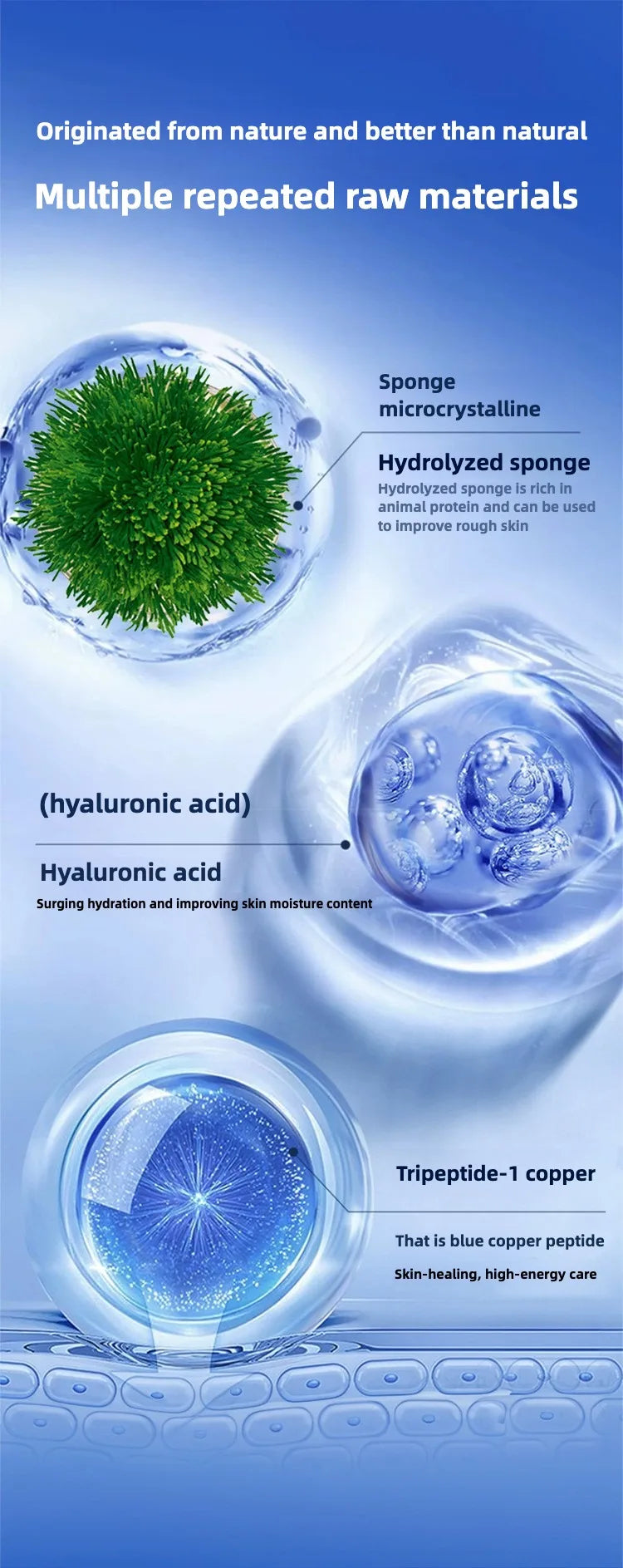 Face Sponge Microcrystal Freeze-dried Powder Collagen Regeneration Natural Biological Extract Sponge Spicules Skin Cell Renew