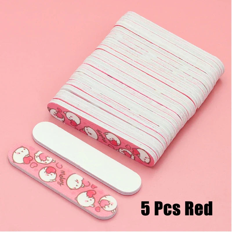 5/10Pcs/Lot Mini Nail Files Professional Material Nails Double Sided Plastic Pedicure Manicure Buffing Polishing Beautiful Tools