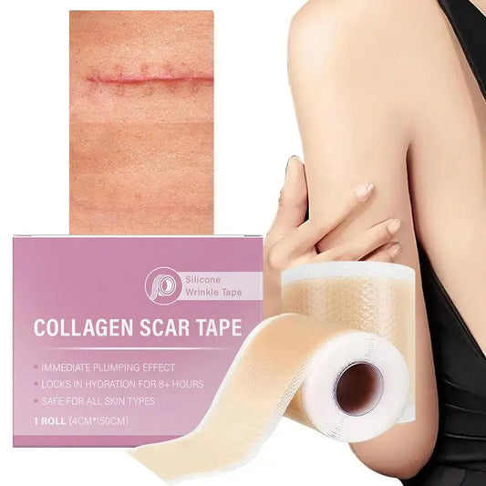 1 Roll Silicone Scar Sheets , 4cmX150cm Self-Adhesive Scar Cover Tape Reusable and Effective Skin Care Strips collagen scar tape