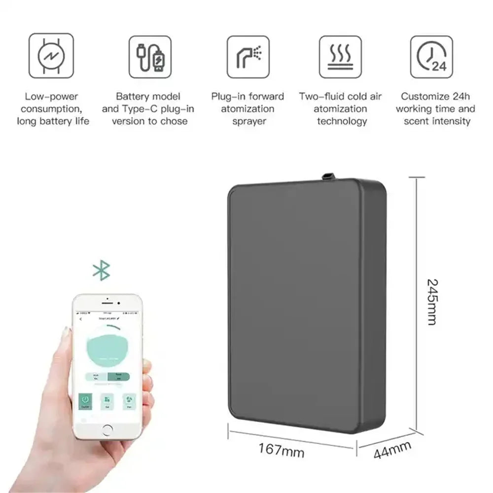 Covers 500m³ Aroma Diffuser Smart Scent Air Machine For Hotel Waterless Essential Oil Diffuser Home Appliances Battery Diffuser