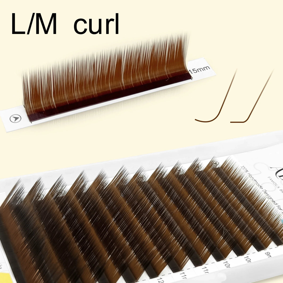 Abonnie L M Curl Brown Classic Individual Eyelashes Russian Volume Lashes