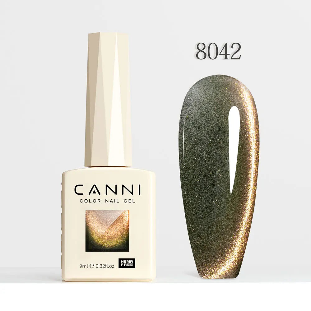 CANNI TPO/HEMA FREE Cat Eye Gel Nail Polish 9ml 48 Colors High Gloss UV-Removable Nail Art for Salon & DIY Manicure