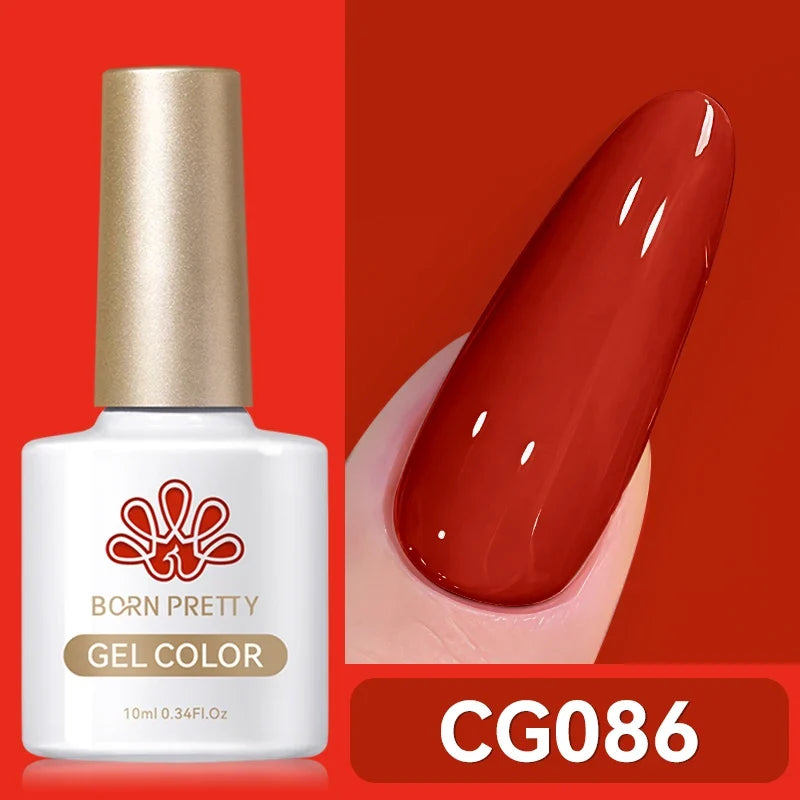 BORN PRETTY 10ml Blood Red Gel Nail Polish Semi Permanent Soak Off UV LED Varnish Design Halloween Festival Nail Supplies 1/6pcs