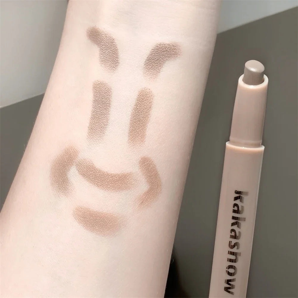 3D Contouring Pen Matte Bronzer Stick Grey Brown Nose Shadow Contour Pen With Brush Double Head Facial Contour Stick Makeup