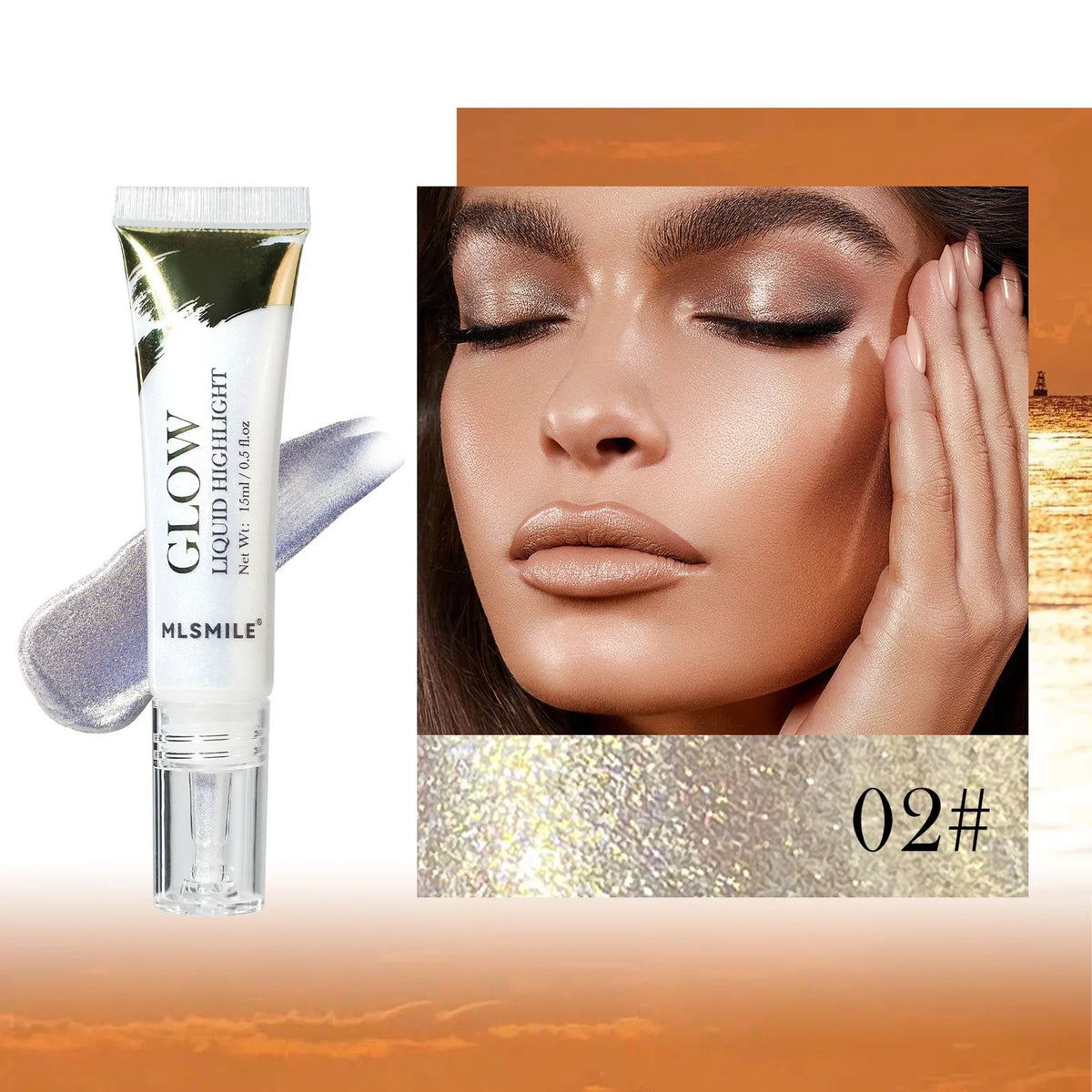 1PC Highly Pigmented Liquid Highlighter Makeup Waterproof Lasting Shimmer Glow Stick for Face Body Eyes Contour Highlighting