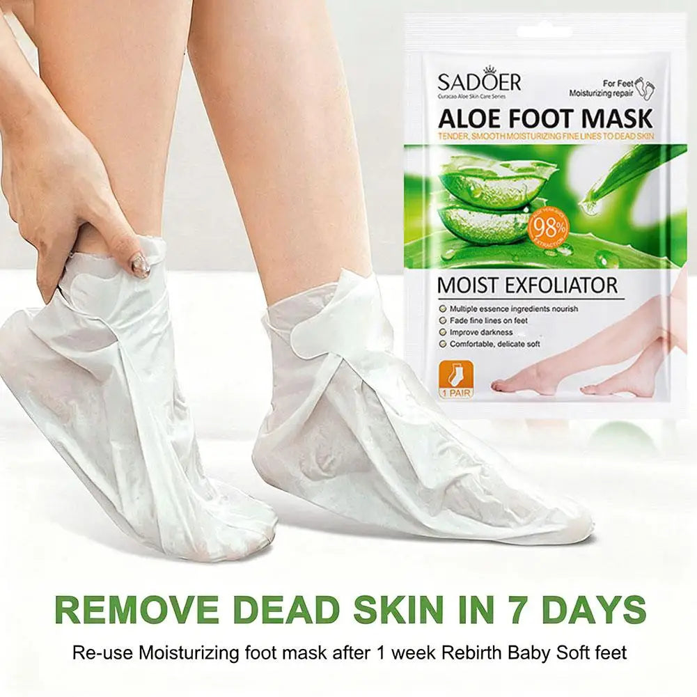 1/2/3Packs Aloe Vera Foot Mask Peeling for Legs Feet Mask Scrub Exfoliating Mask Anti Crack Heel Remove Skin Foot Mask Foot Care