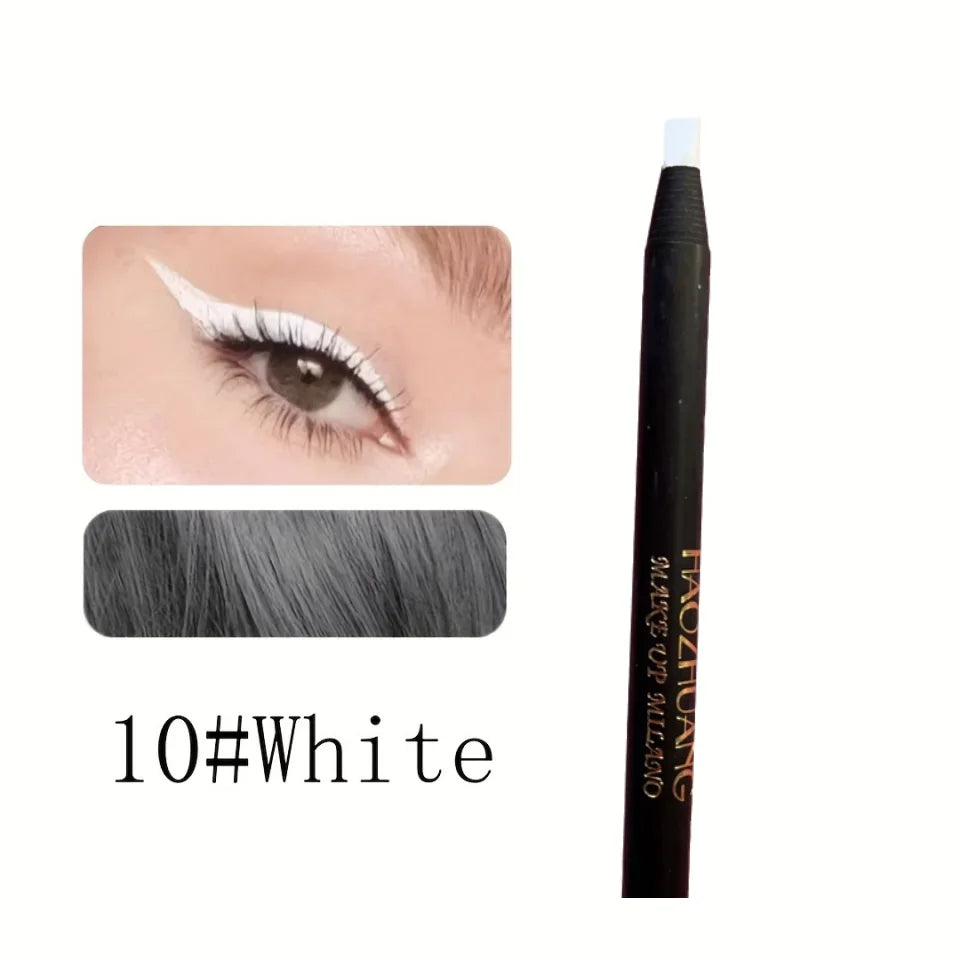 HAOZHUANG Pull Eyebrow Pencil Black Makeup High Quality Wild Line Eyebrow Pencil Hard Core Flat Head Pen White Waterproof