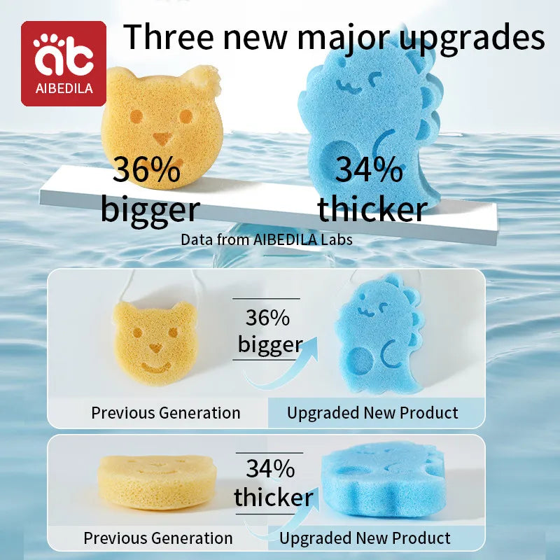 AIBEDILA Baby Duck Shape Bath Sponge Infant Shower Environmental friendly Cotton Scrub Body Bath Brushes Spa Sponge Cleaning