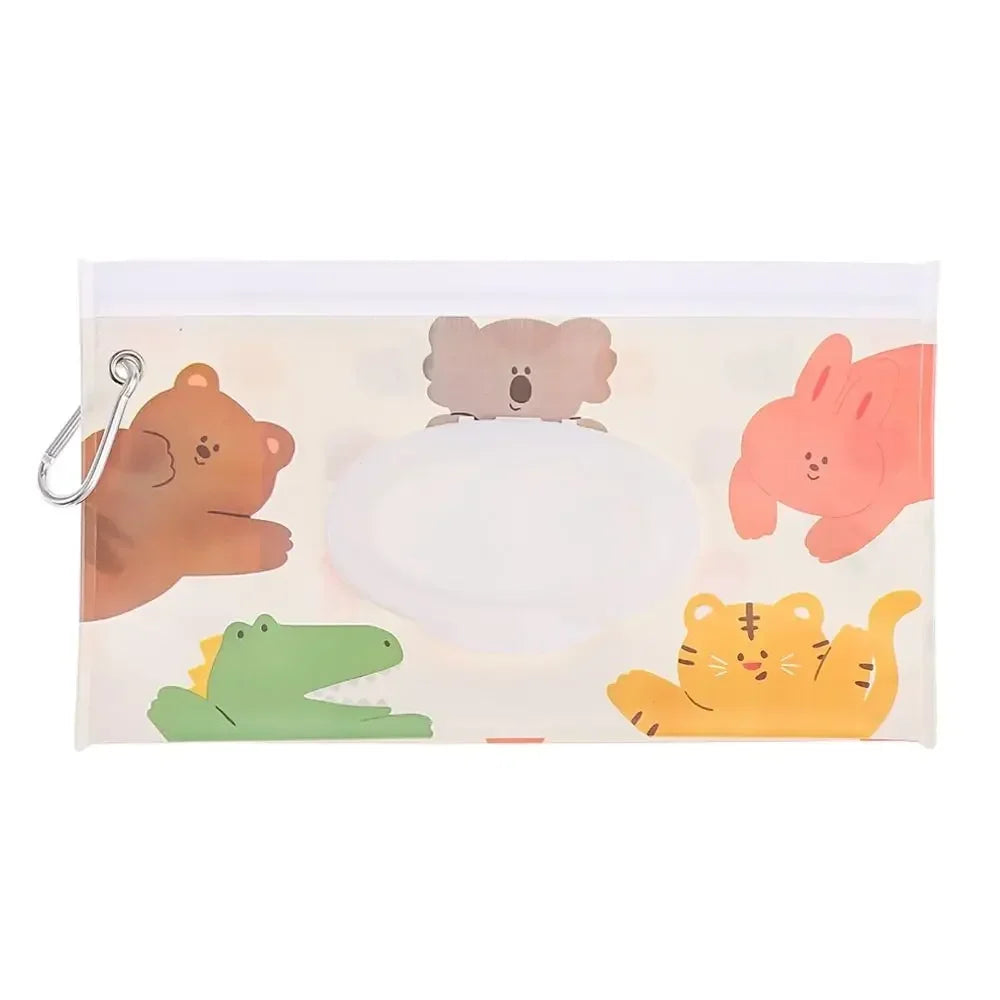 EVA Baby Wet Wipe Pouch Portable Buckle Wipes Holder Case Flip Cover Snap-Strap Reusable Wet Wipe Bag Outdoor Tissue Box
