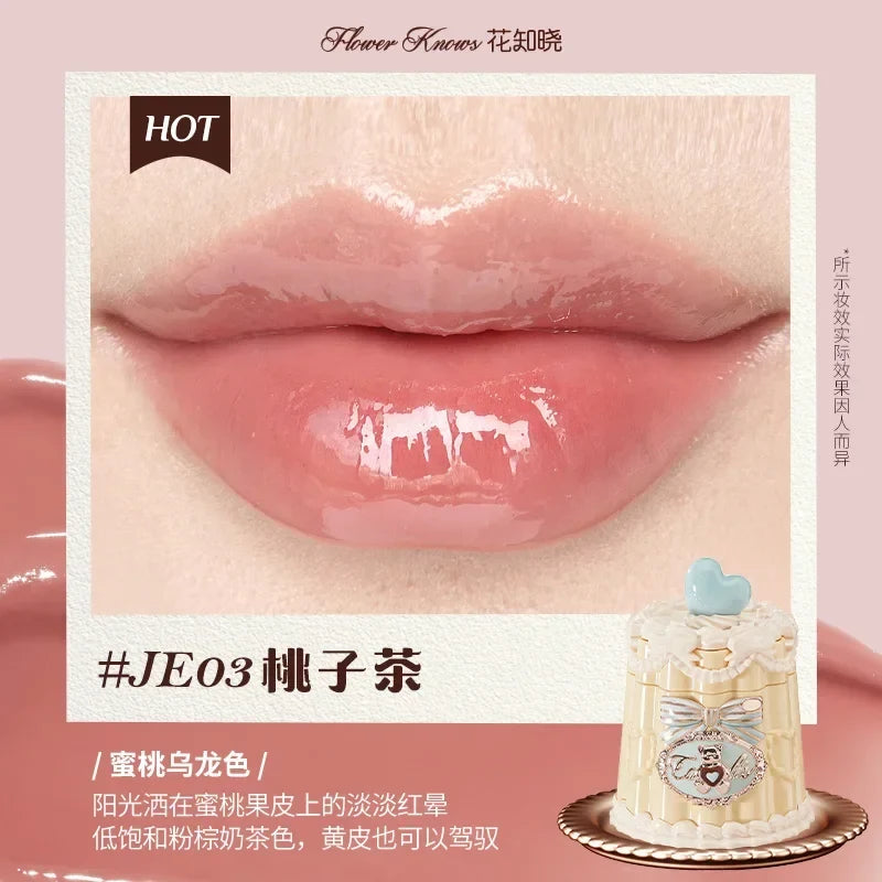 Flowerknows THE SWEETIE BEAR COLLECTION Coating Lip Jelly SOFT Lip gloss,Hydrating Gloss,Moisturizing Tint,Shine & Glow Finish
