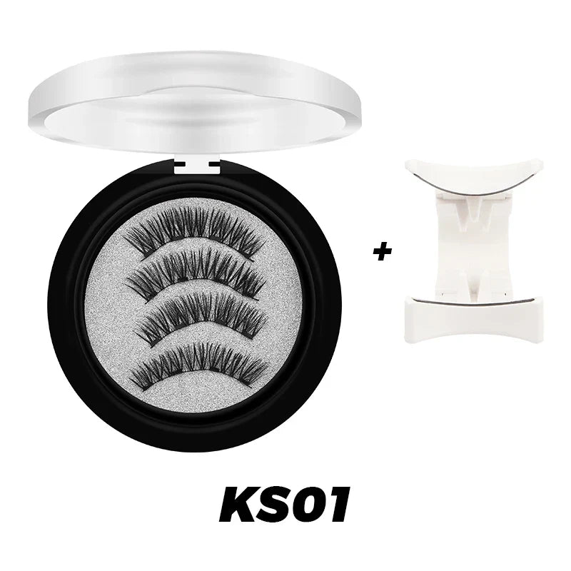 DINGSEN 1 Set Magnetic Eyelashes 3D Natural False Eyelashes Reusable Magnet Clip Set Lashes Extension Makeup Tweezers Lash Set
