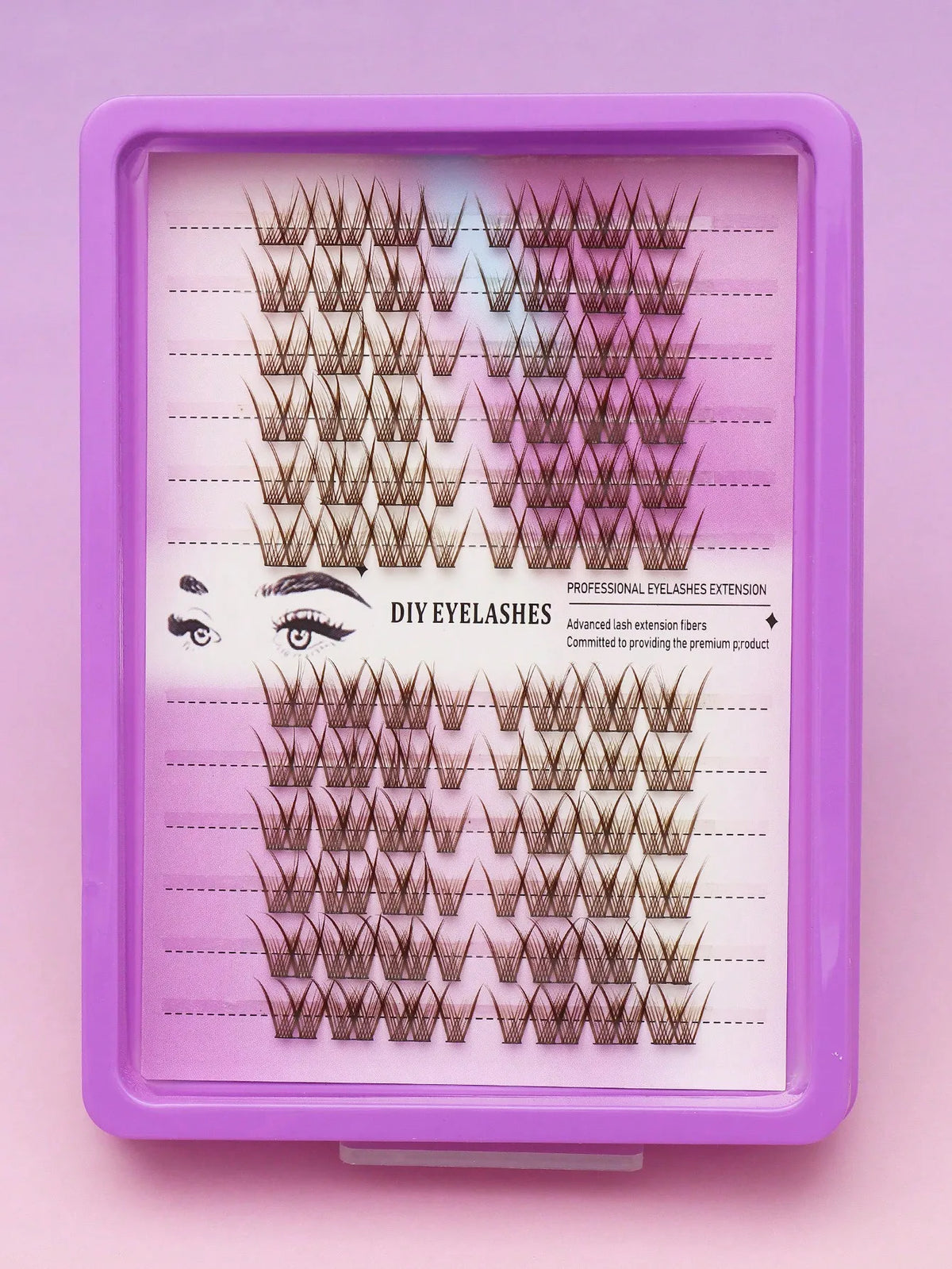 Ayr 80PCS C Curl Brown Style Eyelash Extension Winged Individual Lashes Natural Segmented Eyelash Bundles Makeup Tools