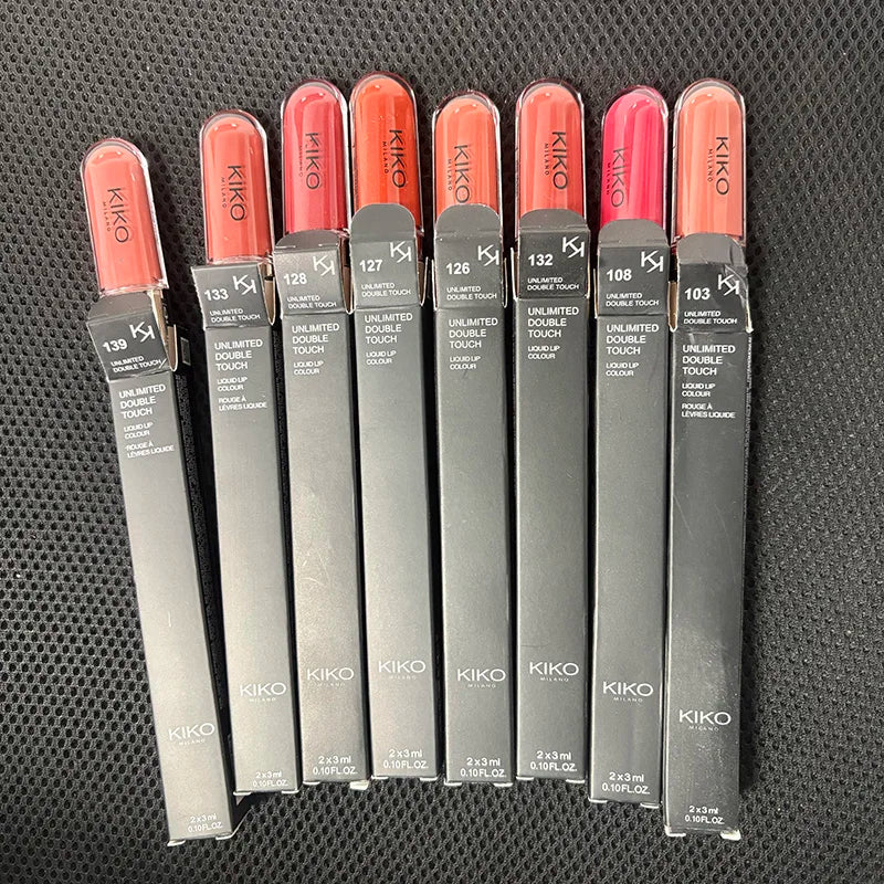 KIKO 3D Double Headed Lipstick Transparent Mirror Lip Gloss Non Fading Oil Sexy Rich Lip Gloss Milk Tea Bean Paste Naked Makeup
