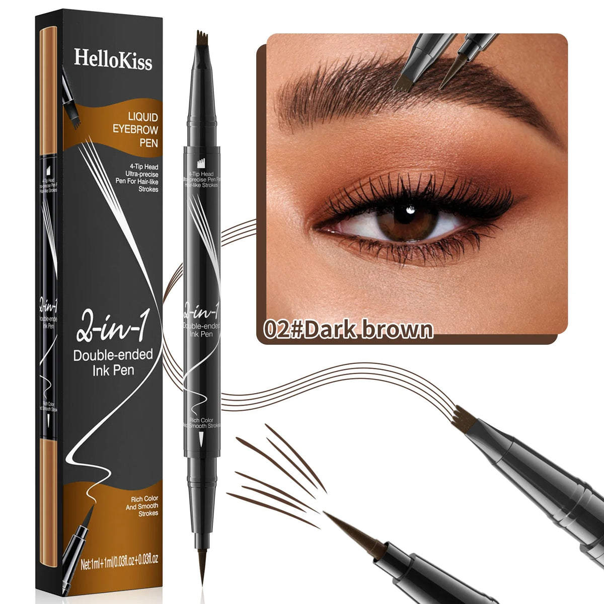 4 Point Eyebrow Pencil Waterproof Liquid Eyebrow Pen Makeup Long Lasting Cosmetic Microblade Brow Pencil