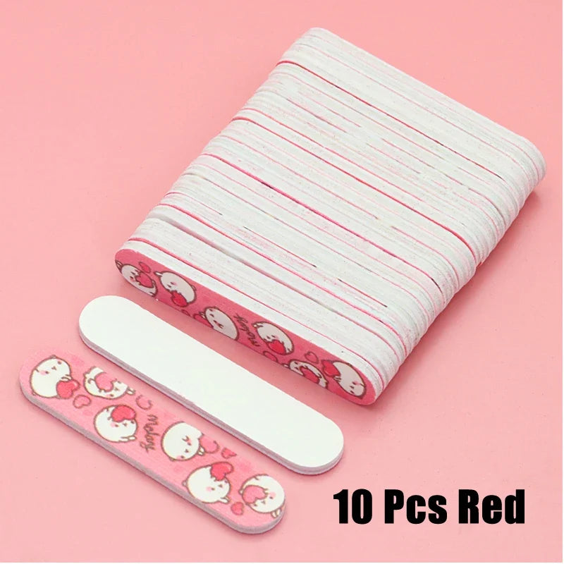5/10Pcs/Lot Mini Nail Files Professional Material Nails Double Sided Plastic Pedicure Manicure Buffing Polishing Beautiful Tools