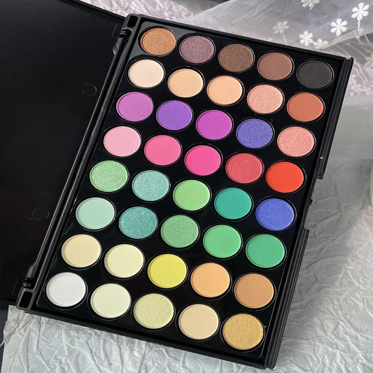 40 Color Ultimate Palette Matte Finish Nail Glitter Powder Long-Lasting Gradient Rainbow  Blush High Pigment Nail Makeup Kits