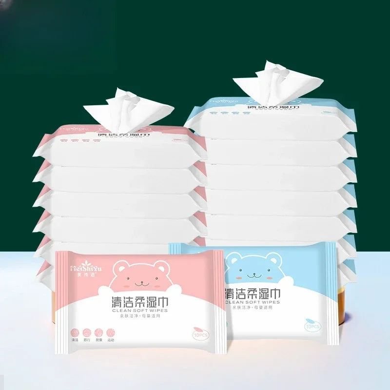 80pcs Portable Baby Hand Mouth Wet Wipes Moisturizing Gentle Cleaning Wipes For Face Hand Outdoor On The Go Skin Care For Infant