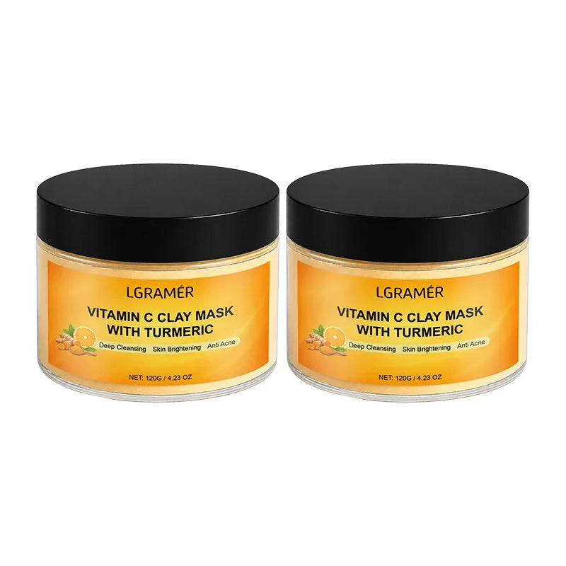 120g Turmeric Clay Mask, Deep Cleansing Formula, Effectively Controls Oil, Tightens Pores, Fades Dull Complexion and Rough Skin