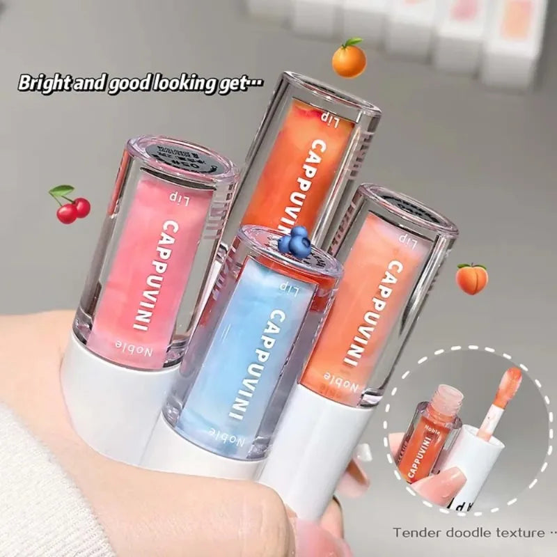 Clear Grey Purple Lip Gloss Temperature Changing Waterlight Mirror Lip Glaze Crystal Tint Plumper Moisturizing Lip Oil Makeup