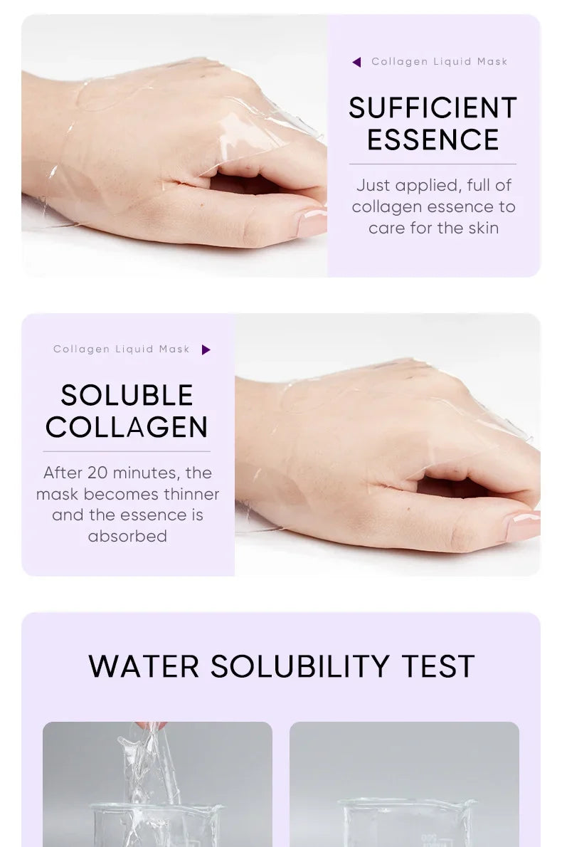 Collagen Anti Wrinkle Facial Mask Anti Aging Fade Fine Lines Firm Skin Moisturizing Brightening Smooth SkinCare Korean Cosmetics