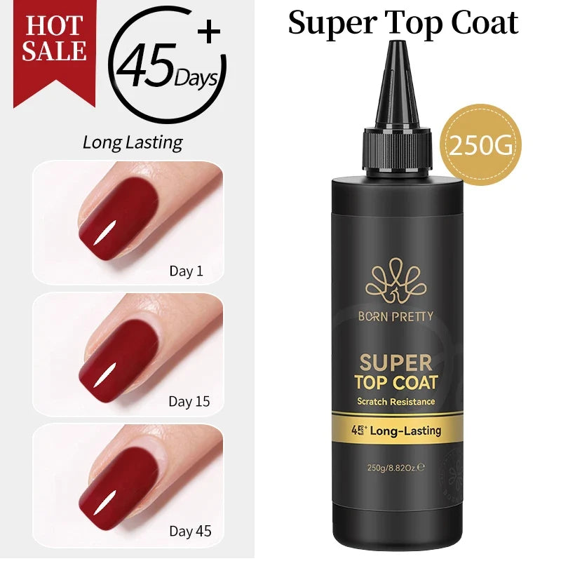 BORN PRETTY 250g Super Strong Nail Glue For False Nail Tips Press On Nails Refilled Package Base Gel Top Coat Matte Top Coat