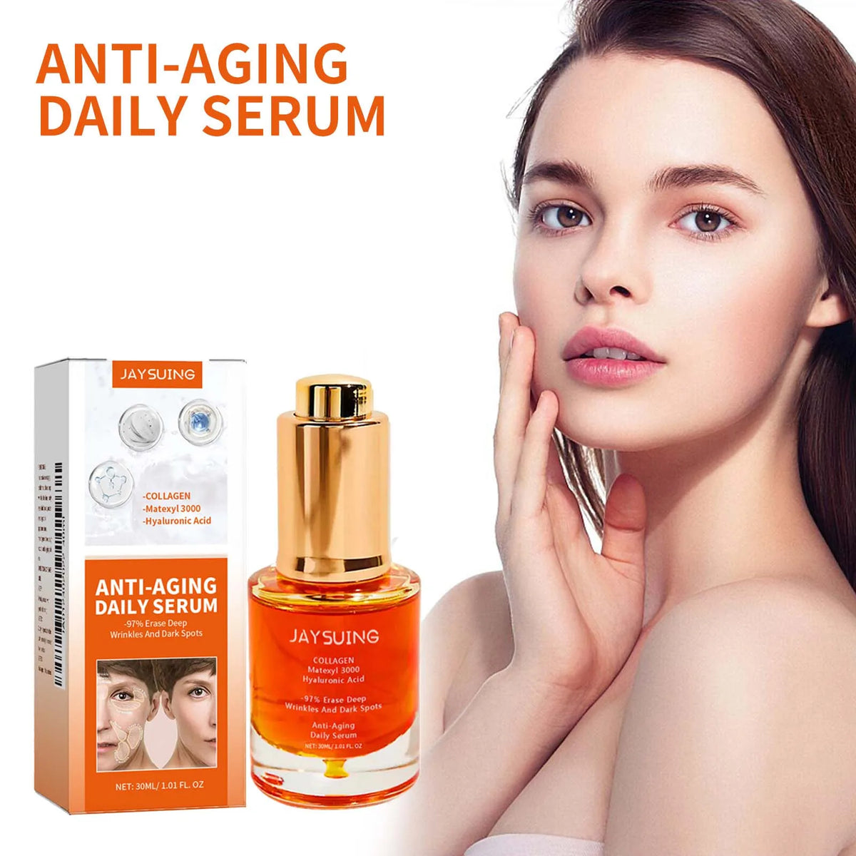 Collagen Firming Face Serum W-rinkles Removal Firming Lifting Anti A-ging Fade Fine Lines Essence Brighten Moisturizing Serum