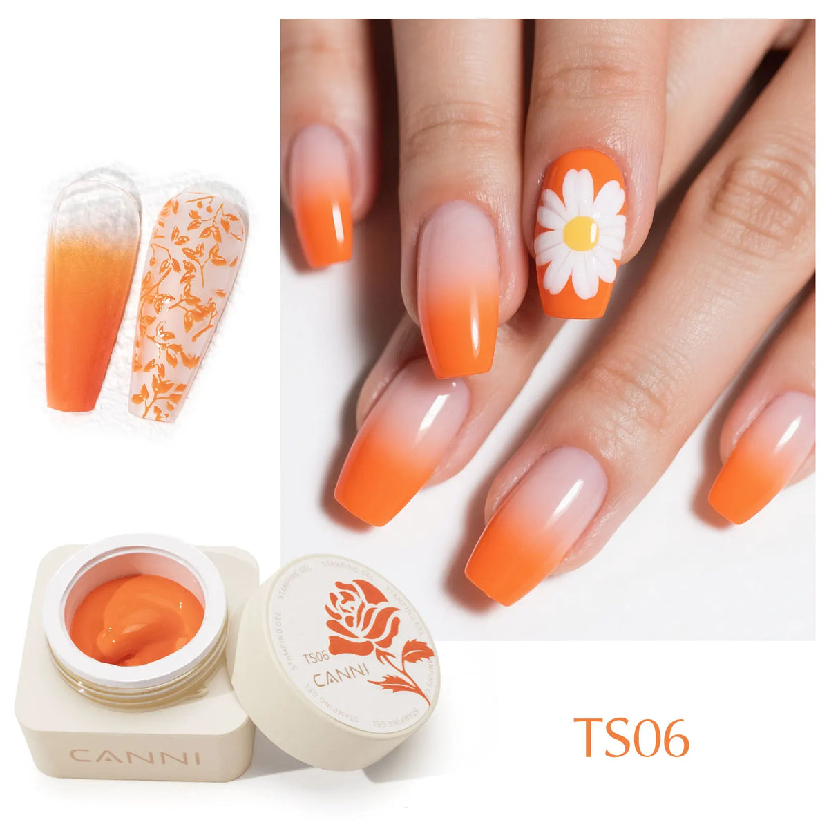 CANNI Stamping Gel Kit Gradient Nail Design Creamy Painting Gel Fast Transfer Nail Drawing Easy Used French Nail New Learner Set