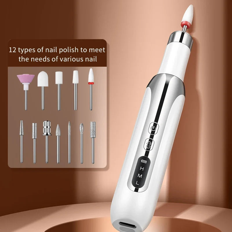 Electric Nail Polisher Drill Bits Professional Nails Grinding Polishing Dead Skin Removal Art Sanding File Pen Manicure Machine