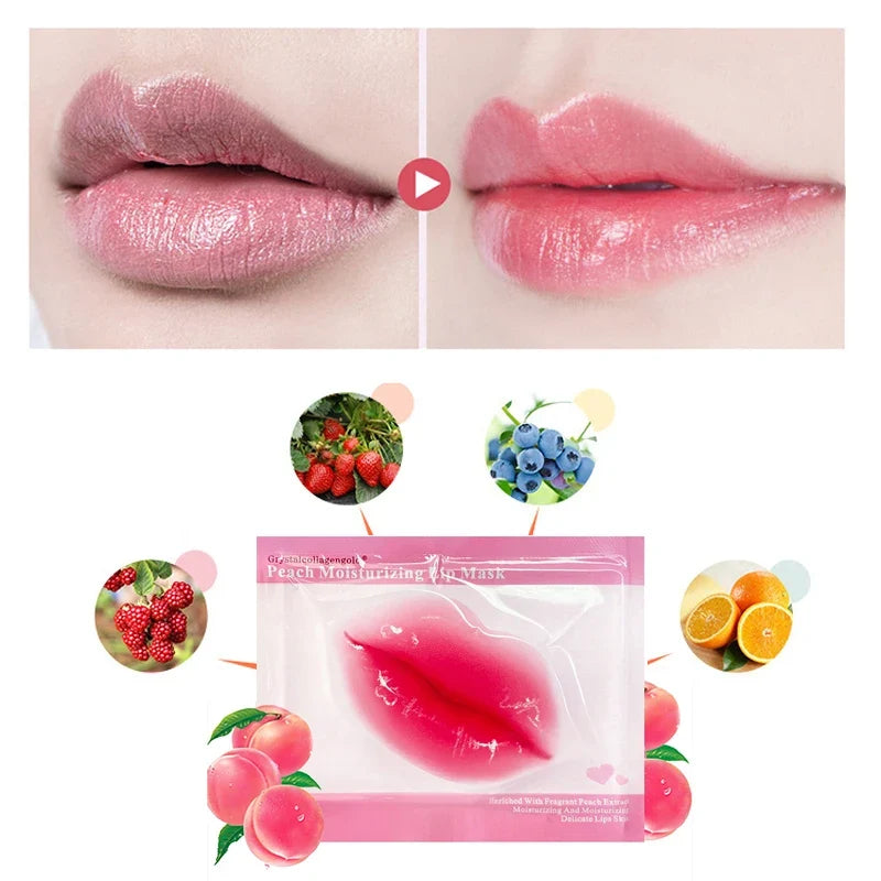 30PCS Collagen Crystal Lip Mask Gel Patches Moisturizing Hydrating Repair Lines Lips Plumper Pad Lip Care Enhancement Lip Mask