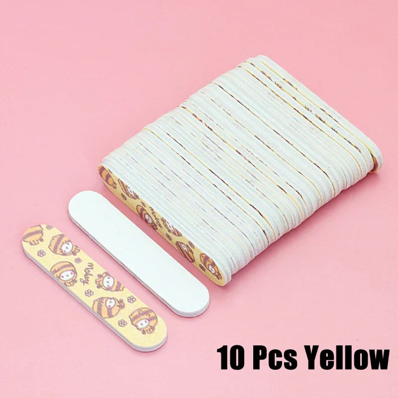 5/10Pcs/Lot Mini Nail Files Professional Material Nails Double Sided Plastic Pedicure Manicure Buffing Polishing Beautiful Tools
