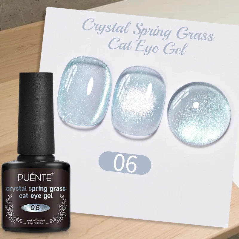7.5ML Aurora Starlit Cat Eye Gel Nail Polish Rainbow Glitter Galaxy Cat Magnetic Nail Art Gel Soak Off UV Semi-Permanent Varnish
