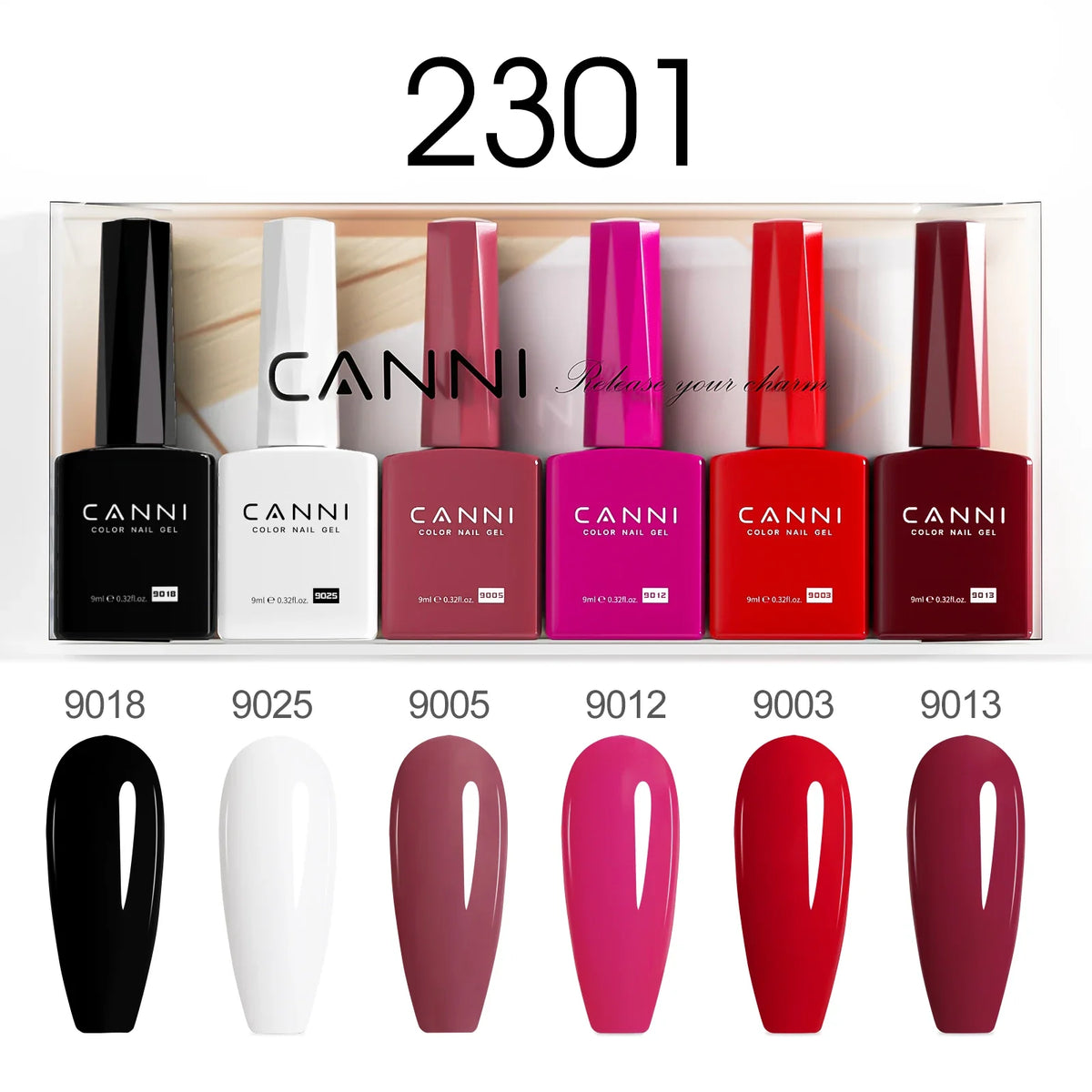 CANNI VIP Kit Hema Free Nail Gel Polish Crystal Cat Eye Sparkle Diamond Semi Permanent Soak Off UV LED Gel Varnish 9ml*8pcs