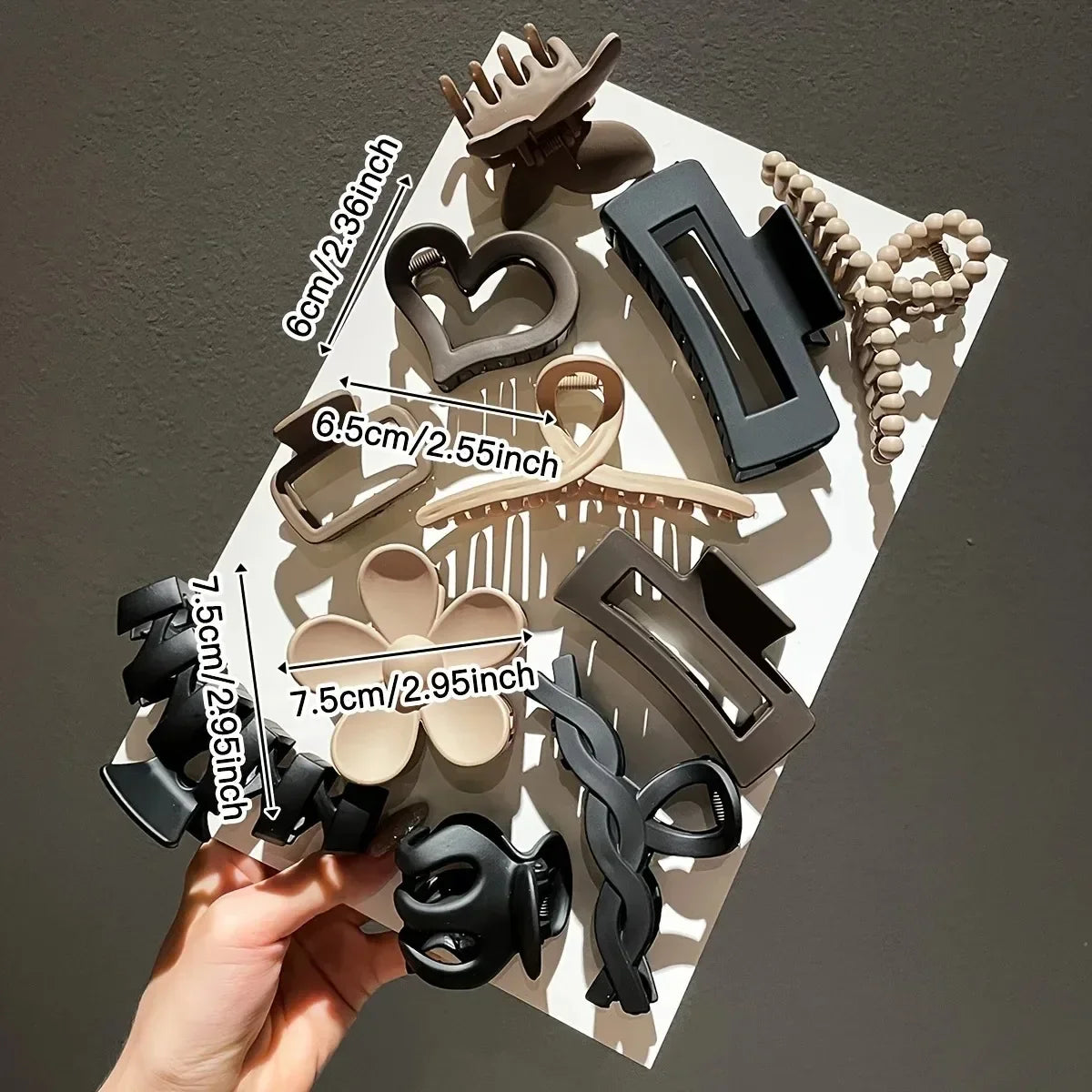 11pcs High-Quality Matte Shark Clip Back Hair Accessories for Elegant Hair Styling and Headwear