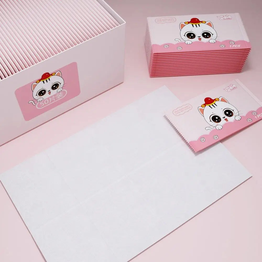 50pcs Cute Disinfection Wet Wipes Non woven fabric Portable Moist Paper Hand Cleaning Tissue Outdoor