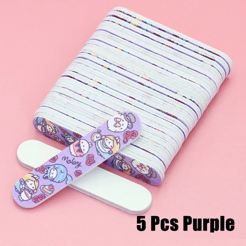 5/10Pcs/Lot Mini Nail Files Professional Material Nails Double Sided Plastic Pedicure Manicure Buffing Polishing Beautiful Tools