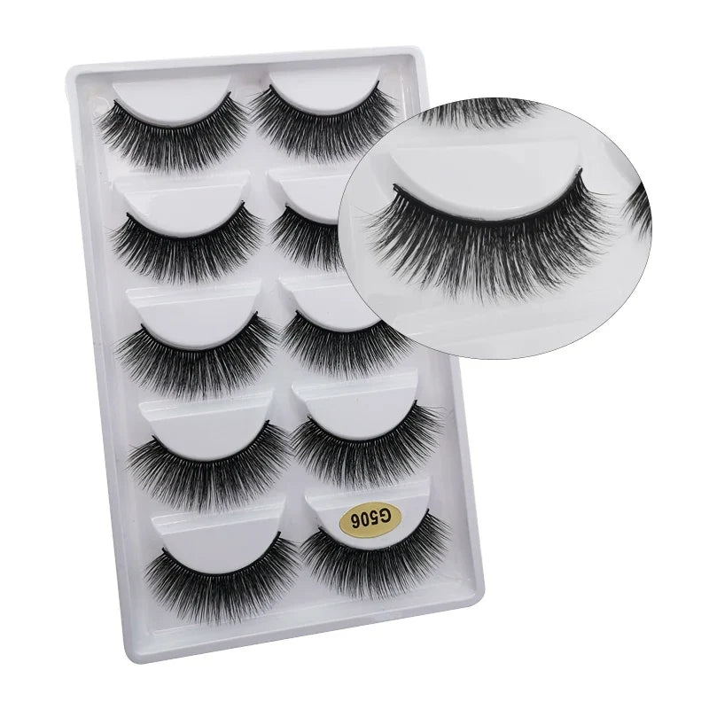 3/5 Pairs 3D Faux Mink Hair Soft Eyelashes Natural Thick Long False Eyelashes Dramatic Fake Lashes Handmade Eyelashes Faux Cils