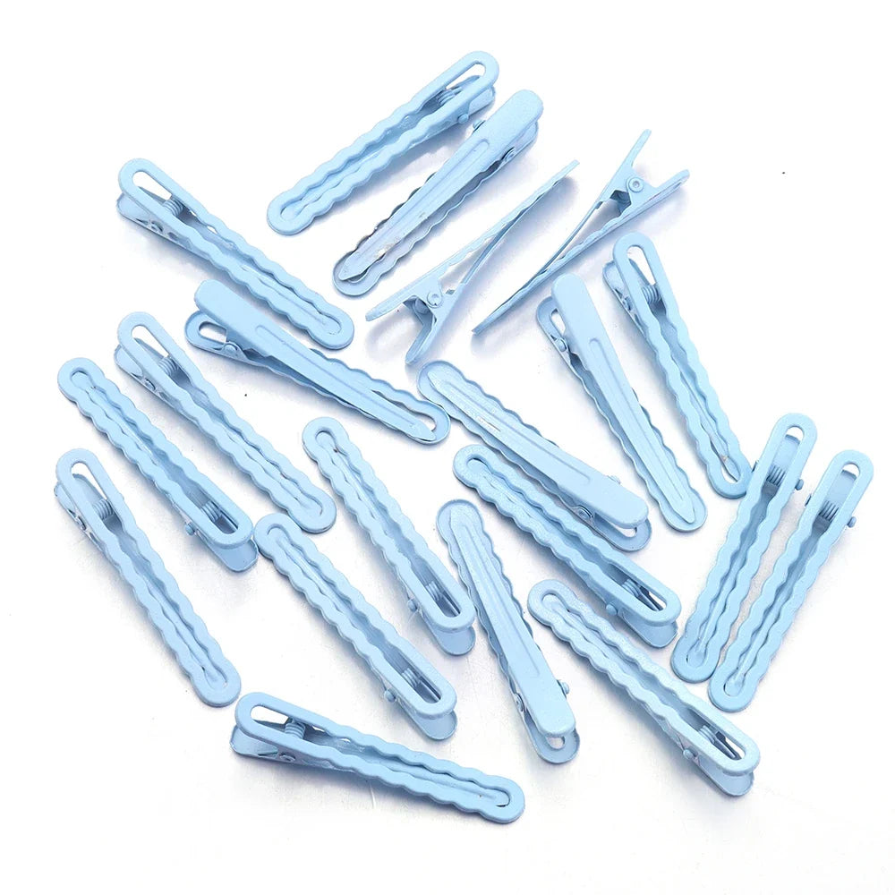 50pcs 6cm Candy Colored Hair Clips Women Girls Metal Hairpins Hollow Bangs Side Clip for Makeup Hair Styling Hairgrip Wholesale