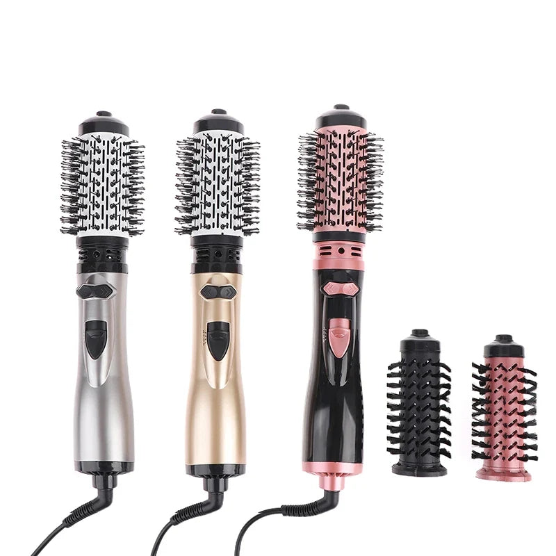 Hair Dryer Brush 2 In 1 Hot Air Spin Brush Curling Straightening Styling Auto-Rotating Ionic Round Blow Hair Dryer Volumizer