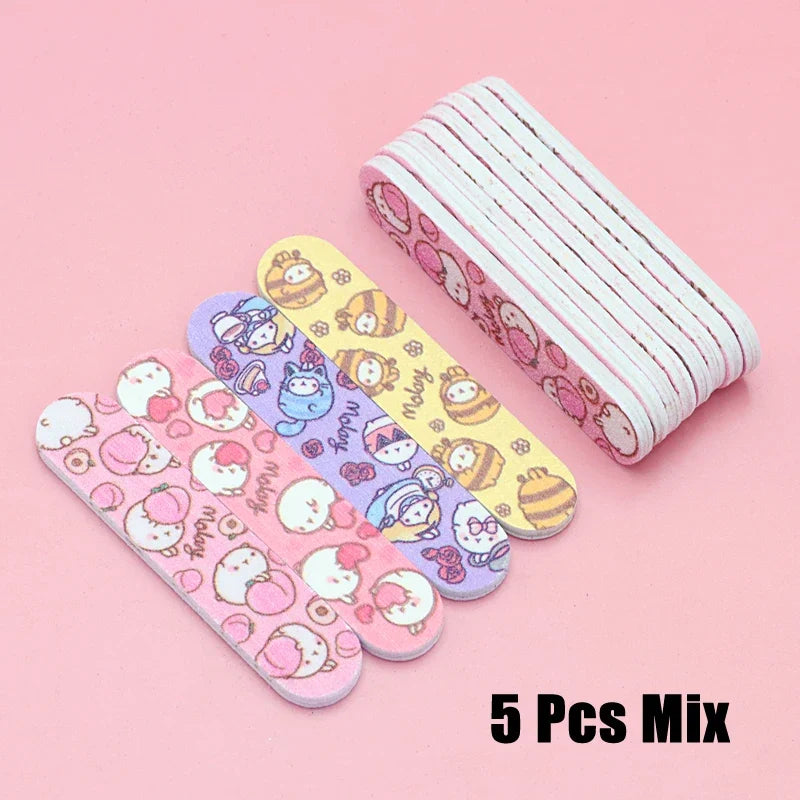 5/10Pcs/Lot Mini Nail Files Professional Material Nails Double Sided Plastic Pedicure Manicure Buffing Polishing Beautiful Tools