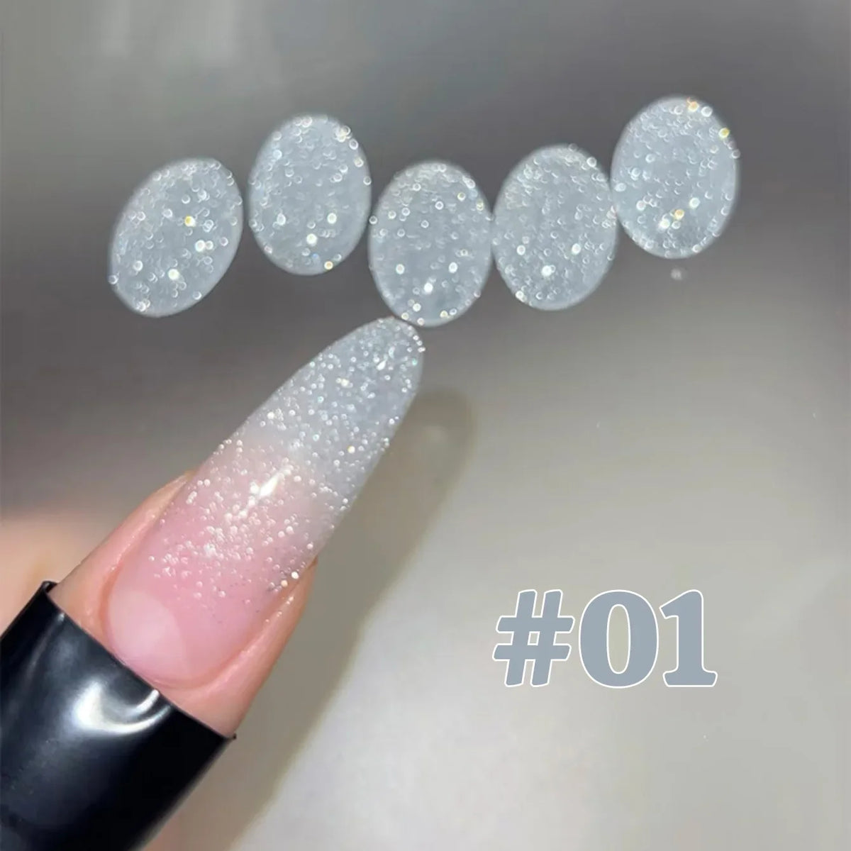1-12pcs WS Summer Autumn Nails Flashing Reflective Disco Pink Blue White Broken Diamond Gel Nail Polish Nail Art Nail Supplies