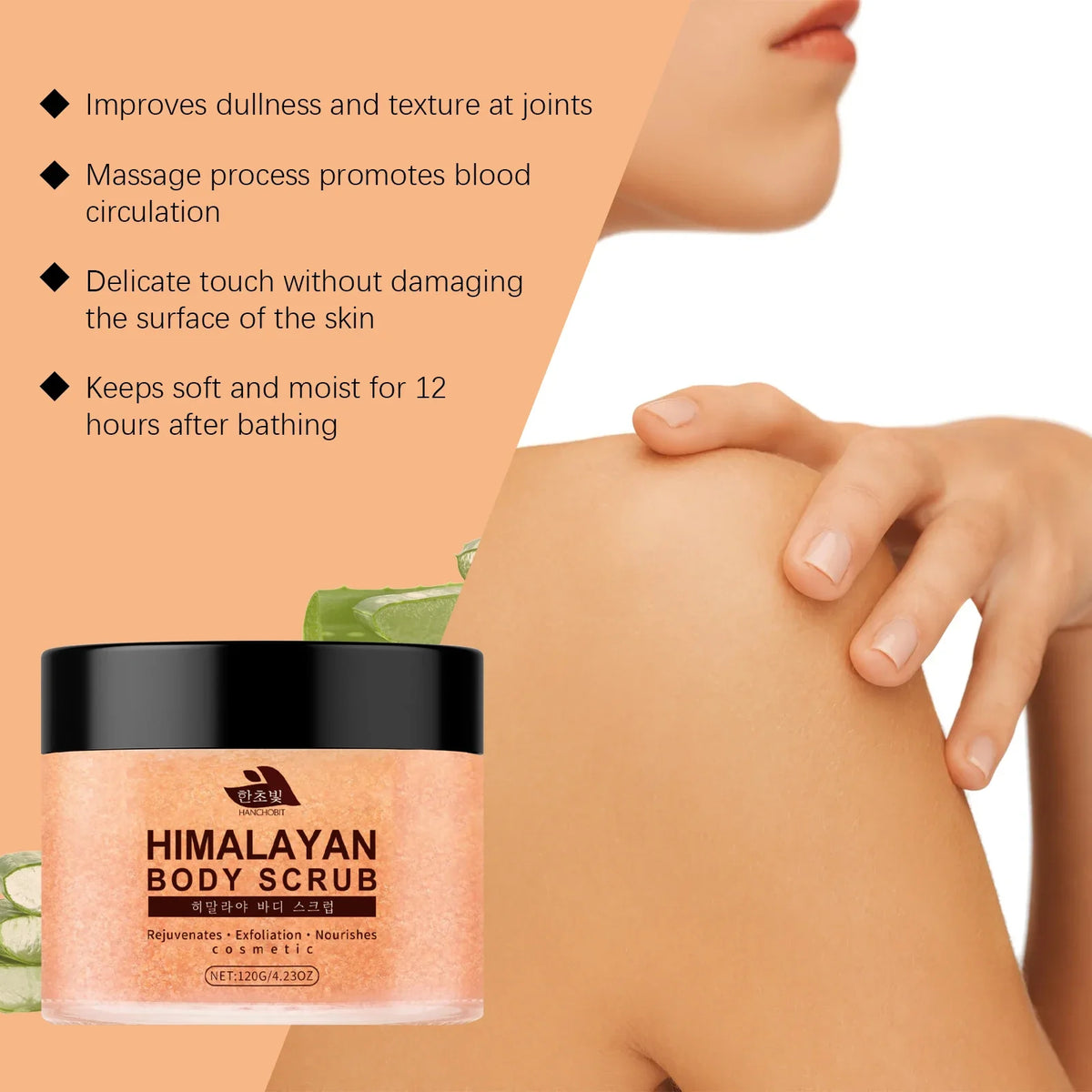 Himalayan Salt Body Scrub: Exfoliates Dead Skin Cells, Cleanses Skin, and Leaves Skin Hydrated & Silky-Smooth