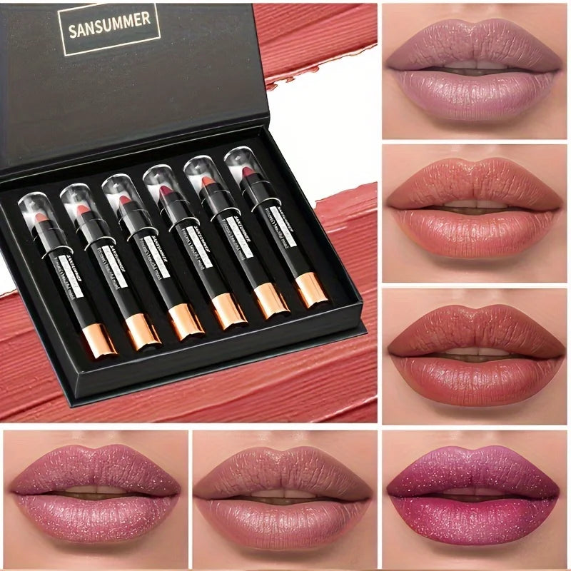 8-color matte moisturizing lipstick crayons are durable, waterproof, smooth, sun-proof, and full of effect, professional makeup.