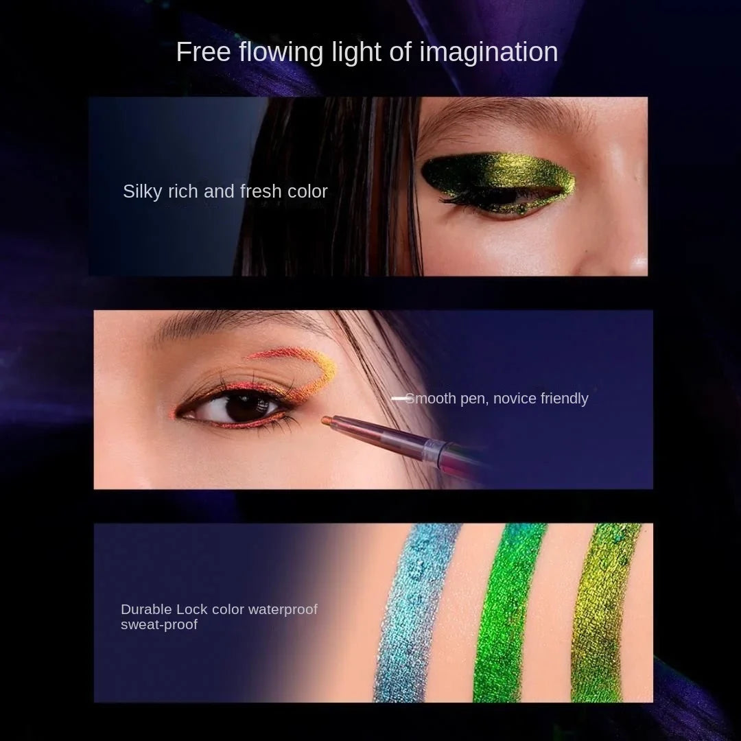 Kaleidos Eyeliner Gel Pencil Waterproof Chameleon Colour Long Wear Glitter Metallic Eye Shadows Pen Eye Liner Stamp Makeup