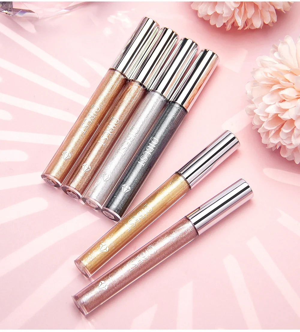 Diamond Glitter Liquid Lipstick Waterproof Long Lasting Pearl Shiny Lip Gloss Metal Charming Lip Glaze Tint Makeup For Women