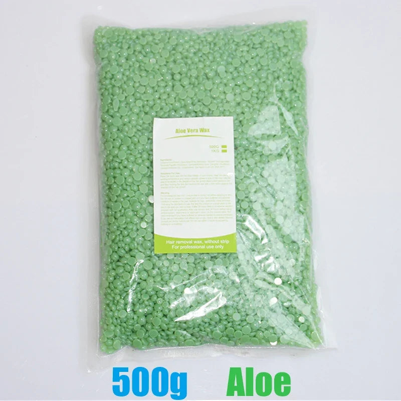 500g/200g/50g Hard Wax Beans For Body Hair Removal Versatile Painless Wax Warmer Waxing Beans for Wax Heater Machine Unisex