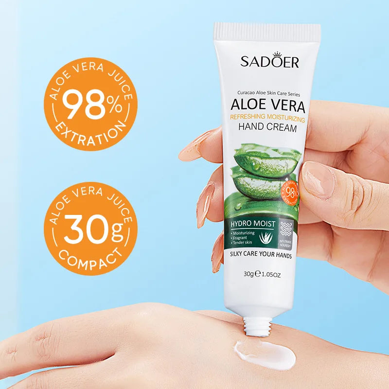 Aloe Vera Nourish Hand Cream Refreshing Hydrate Moisturize Fast Absorb Soften Dry Hands Restore Natural Skin Radiance Lotion