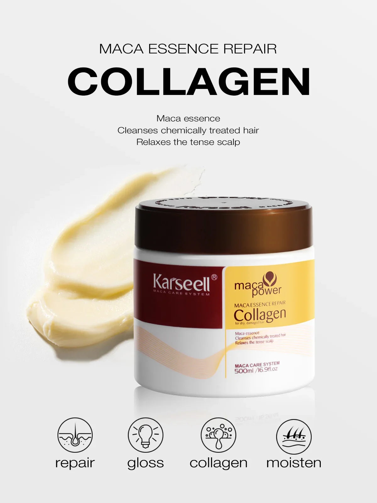 Karseell 2pcs Collagen Hair Treatment Deep Repair Conditioning Argan Oil  Hair Mask Essence for Dry Damaged Hair All Hair Type