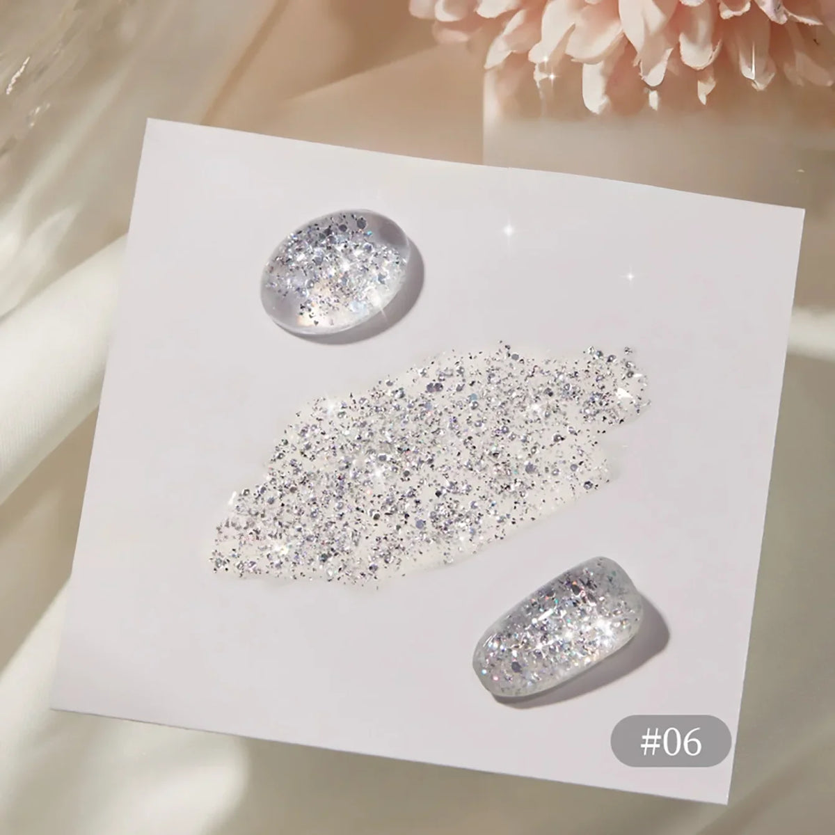 1-12pcs WS Summer Autumn Nails Flashing Reflective Disco Pink Blue White Broken Diamond Gel Nail Polish Nail Art Nail Supplies