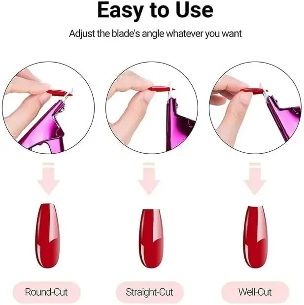 CALIYI Stainless Steel UV Gel False Nail Tips Trimmer Clipper Edge Cutter Nail Art Manicure U Word Rainbow Gold Silver Tools